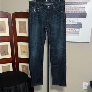 NWOT 7 For All Mankind Austyn distressed Men's Blue Jeans